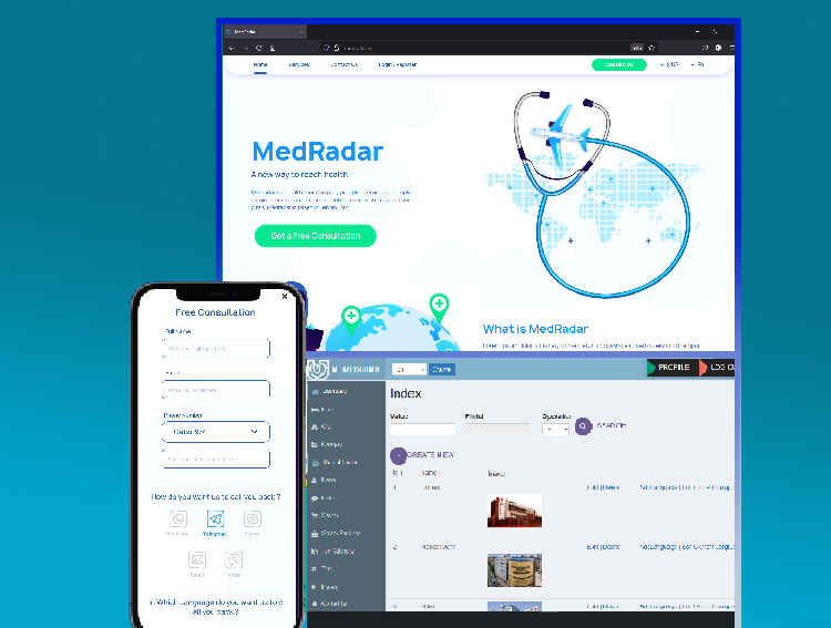 Medradar Health Tour Website
